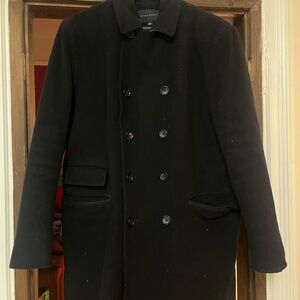 Men's Black Double-Breasted Coat
